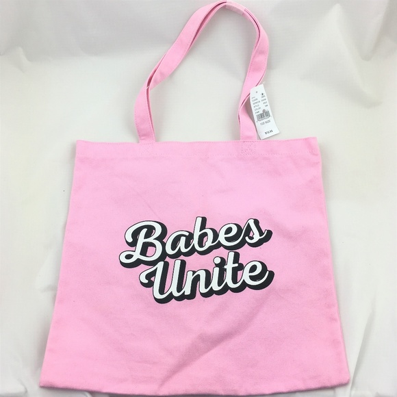 Canvas Tote Bag Babes Unite pastel pink shopping - Picture 5 of 5